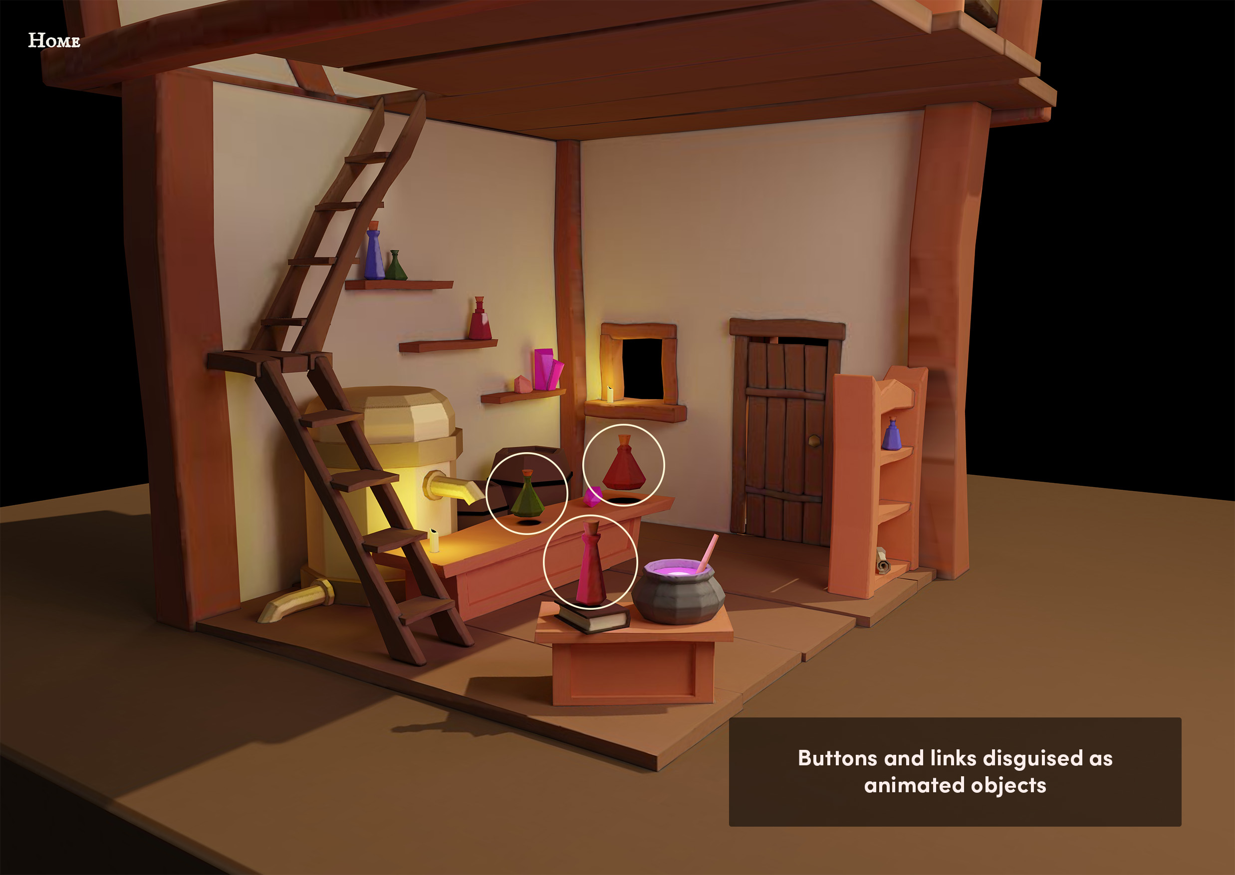 3D Model with animated objects
